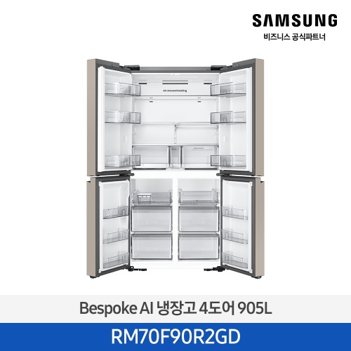 삼성 Bespoke AI 냉장고 4도어 905L 에센셜 베이지, RM70F90R2GD