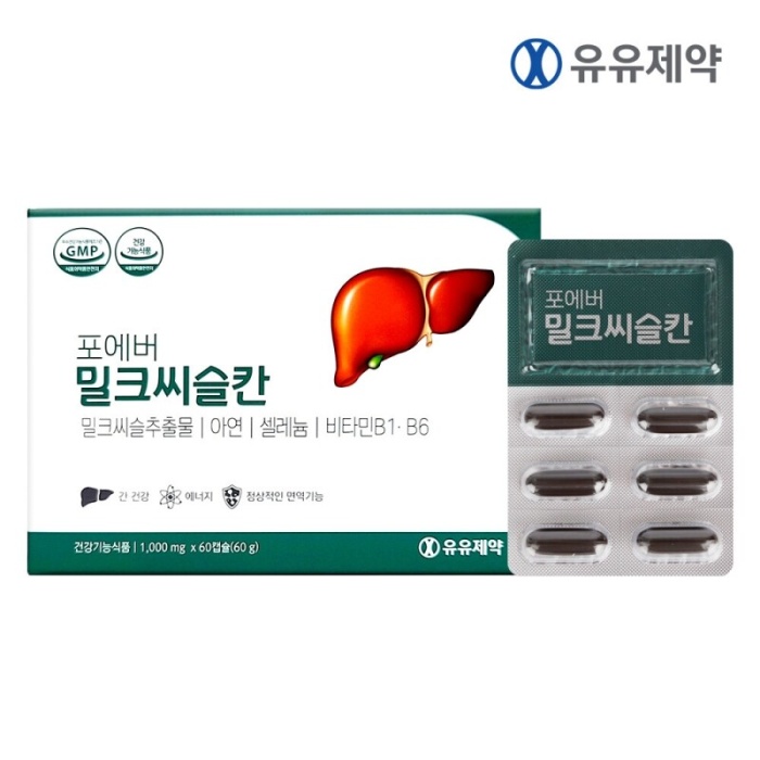 [유유제약] 포에버 밀크씨슬 칸 (1,000mg x 60캡슐)